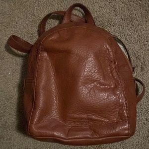 Leather backpack.